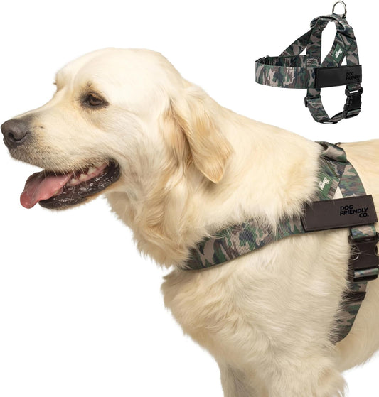 DF Co. Dog Harness | Chafe Resistant Webbing, Adjustable Neck & Chest, and Heavy Duty D-Ring | Sturdy, Comfortable, Easy to Use |